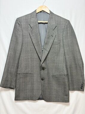 Mani Giorgio Armani Silk Wool Glen Plaid Blazer Made in Italy
